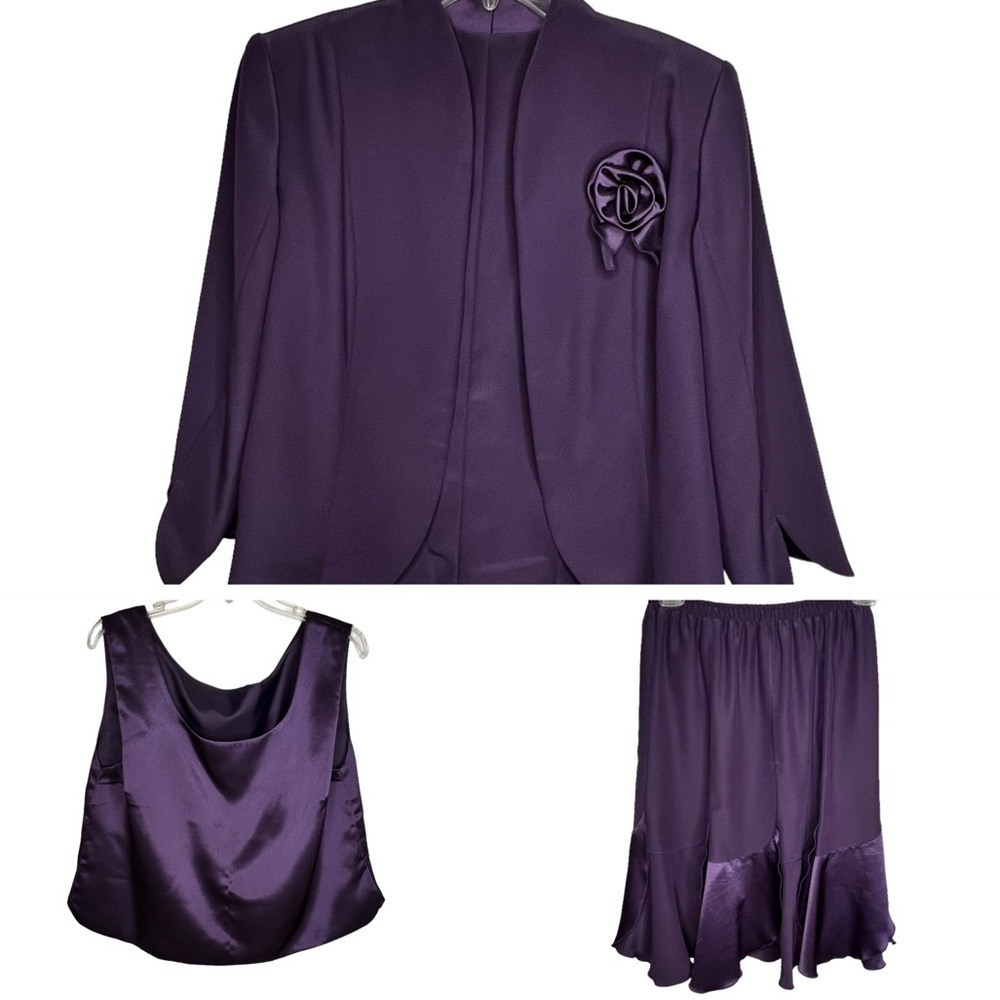 Designer Purple 3 Piece Skirt Set